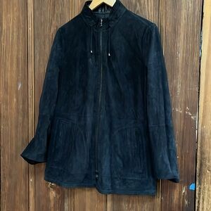 Overland Adele black reversible lambskin jacket, large